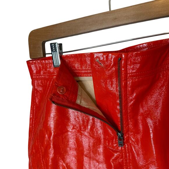 Fiorucci Berty Vinyl Jacket and Vinly Mini Skirt Set Matching Orange Outfit 2pc - Picture 6 of 10